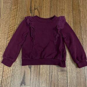 Burgundy/Wine red Kids Ruffle Sweatshirt Janie and Jack size 5